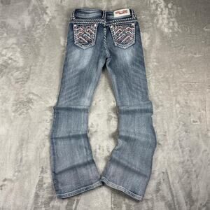 Grace in LA Womens Size 10 Bootcut Jeans Embroidered Pocket Denim Pants